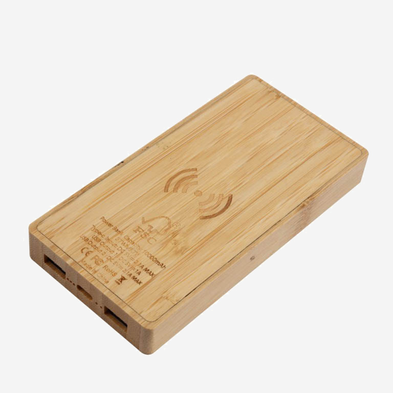Power Bank Wireless Bamboo 10000 mAh